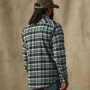 Alternative view of Vintage Flannel Work Shirt - Black / Green Plaid