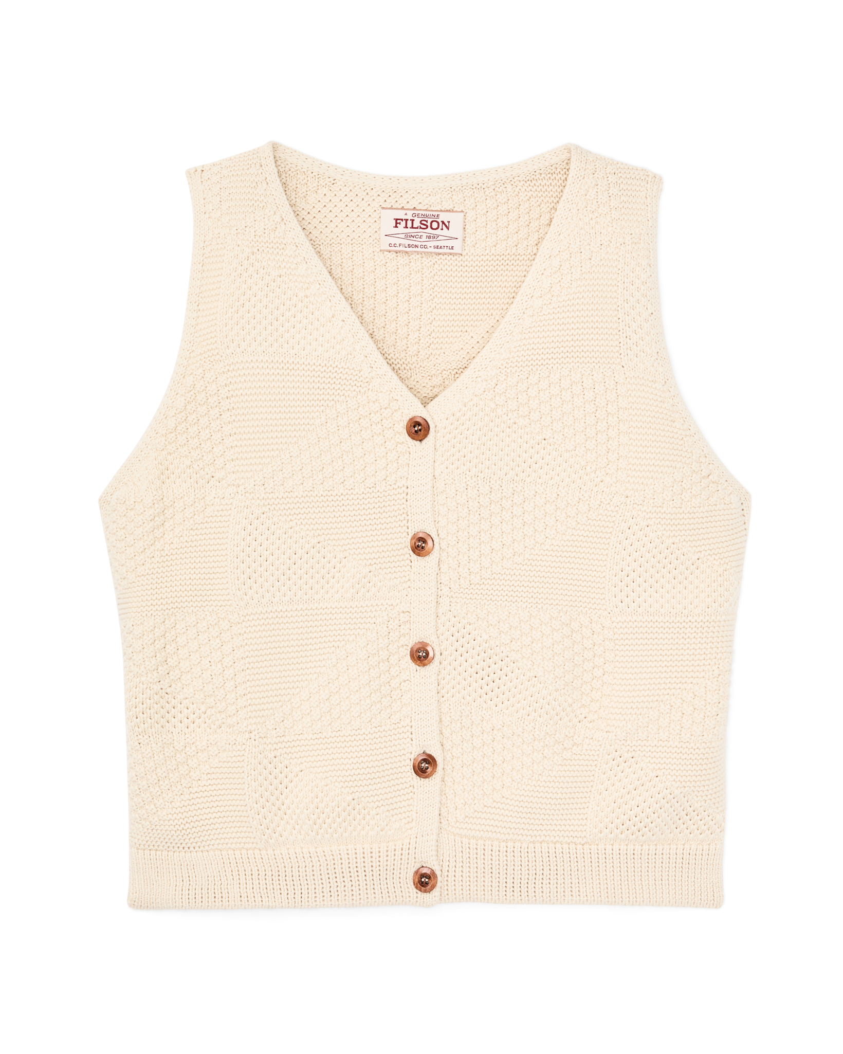 Women's Cotton Sweater Vest - Ivory - Image 5