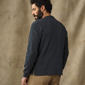 Alternative view of Waffle Knit Thermal Crewneck - Blue Mussel