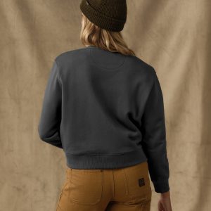 Alternative view of Women's French Terry Crewneck - Faded Black