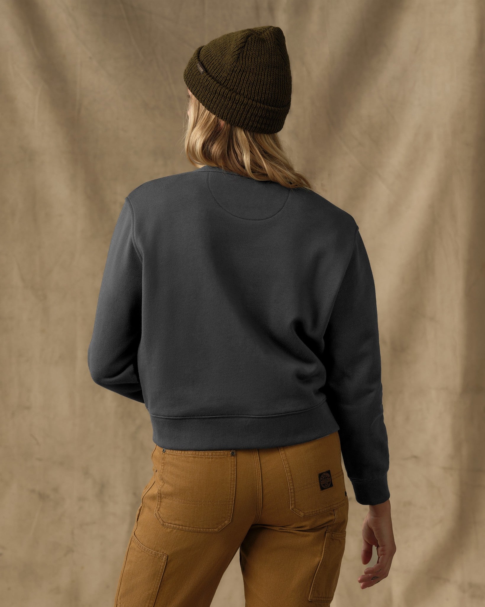 Women's French Terry Crewneck - Faded Black - Image 2