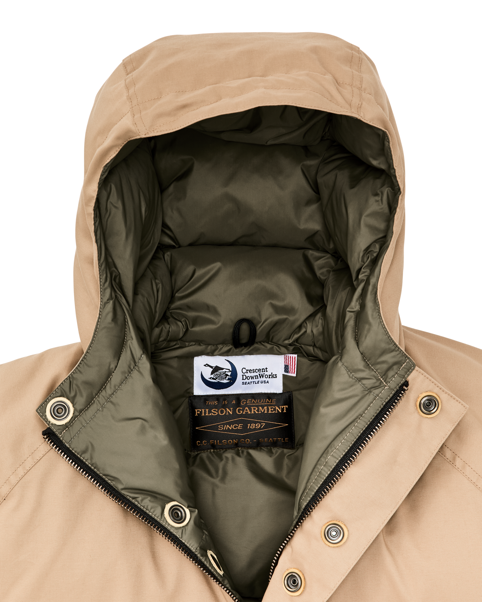 Filson X Crescent Down Works Parka - Dark Tan / Tan - Image 13
