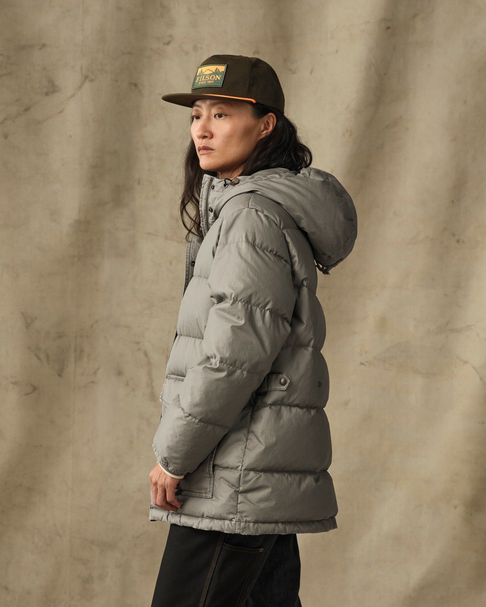 Women's Heritage Cotton Down Parka - Smokey Olive - Image 6