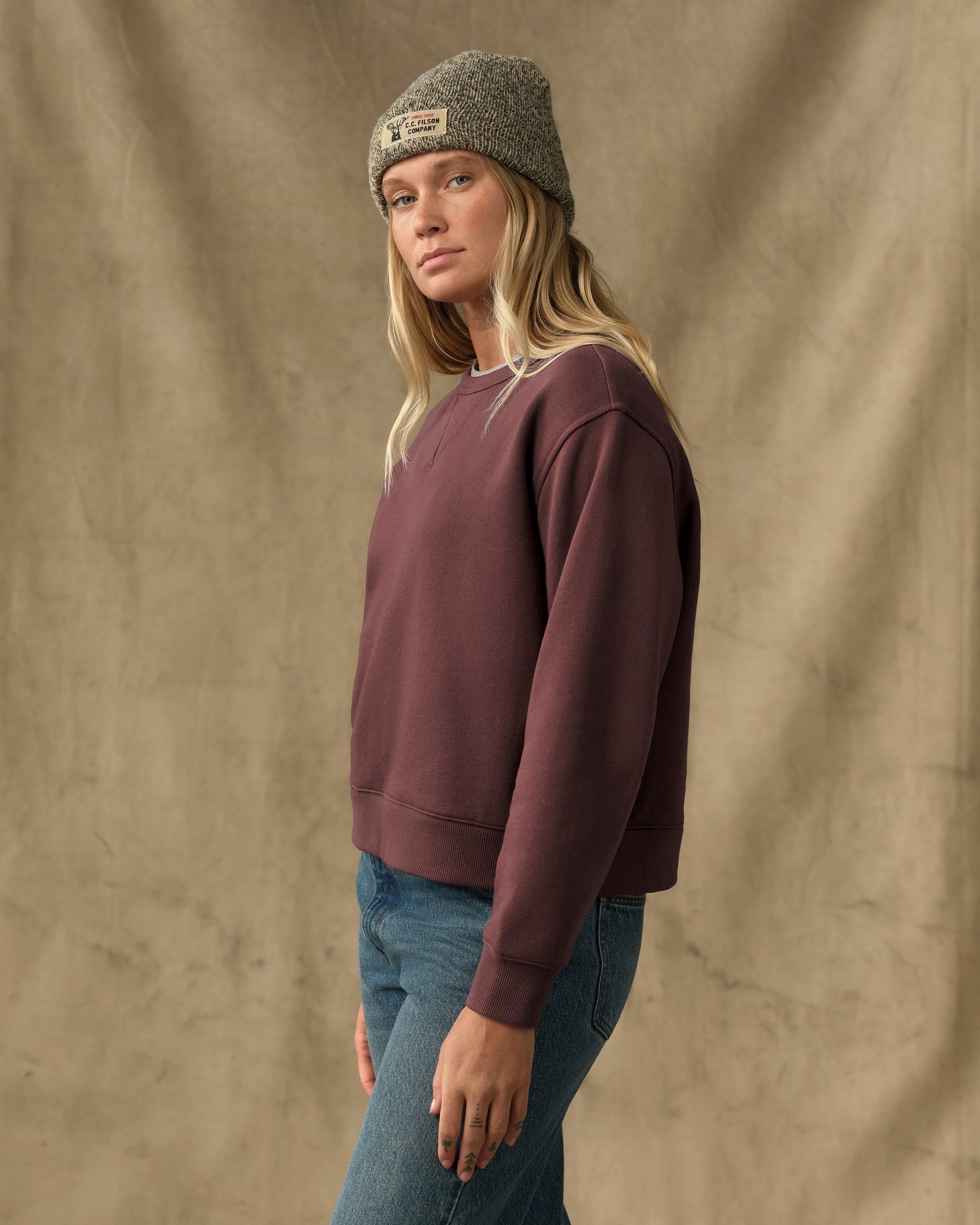 Women's French Terry Crewneck - Eagle Brown - Image 3