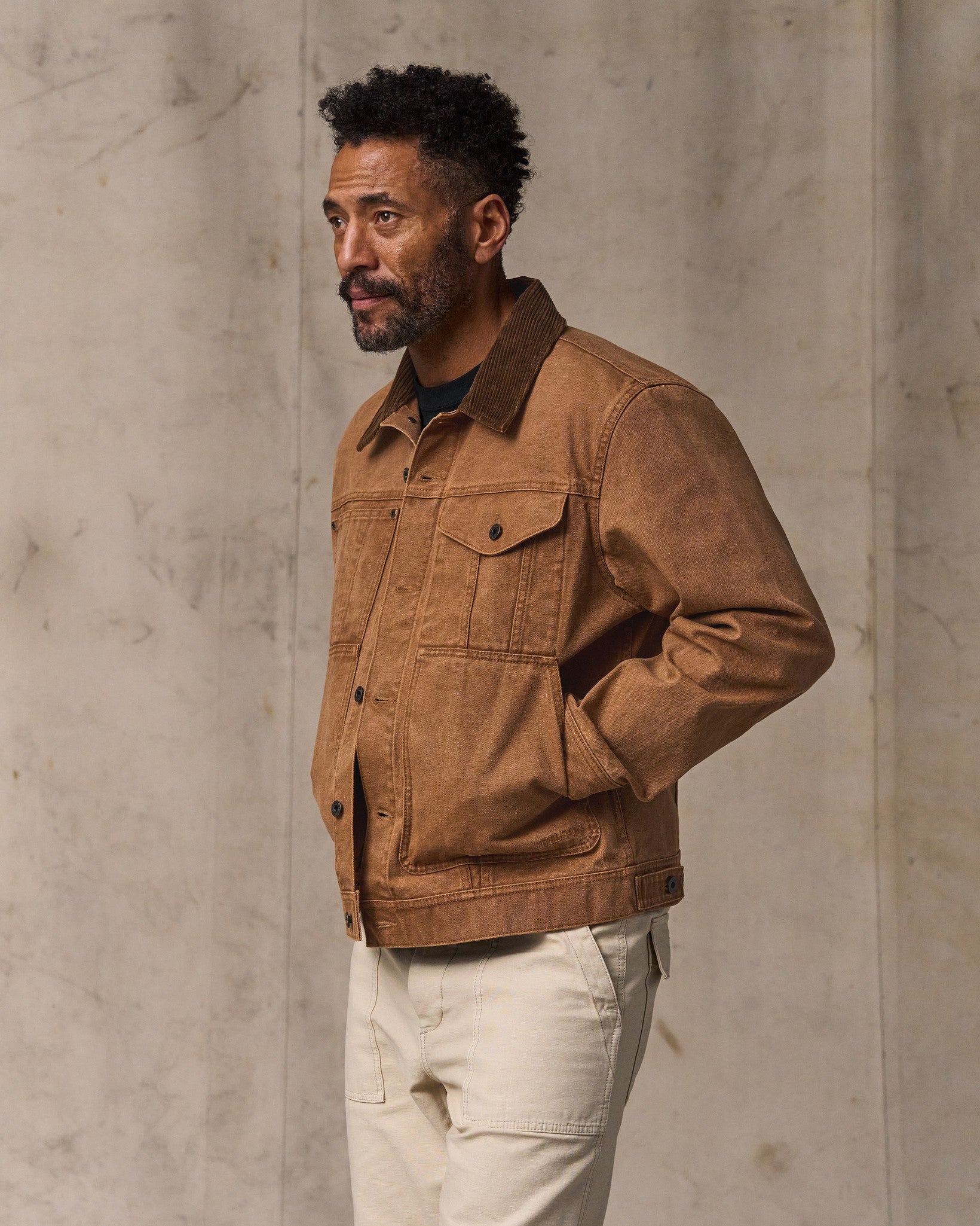 Rustic Canvas Short Cruiser Jacket - Whiskey - Image 5