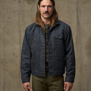 Tin Cloth Short Lined Cruiser Jacket - Service Blue
