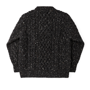Alternative view of Wool Fisherman's Sweater - Black Fleck
