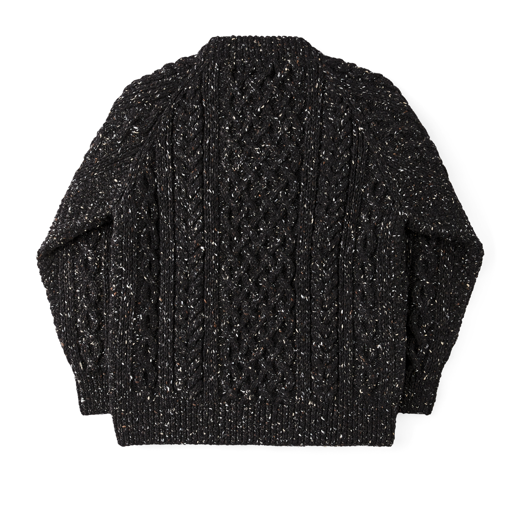 Wool Fisherman's Sweater - Black Fleck - Image 2
