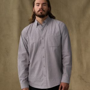 Chambray Button-Down Shirt - Vintage Gray Stripe