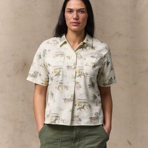 Women's Twill Popover Shirt - Desert Natural Print