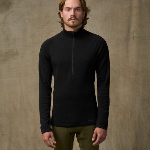 Alternative view of 400g Merino Wool Long Sleeve Half-zip - Black