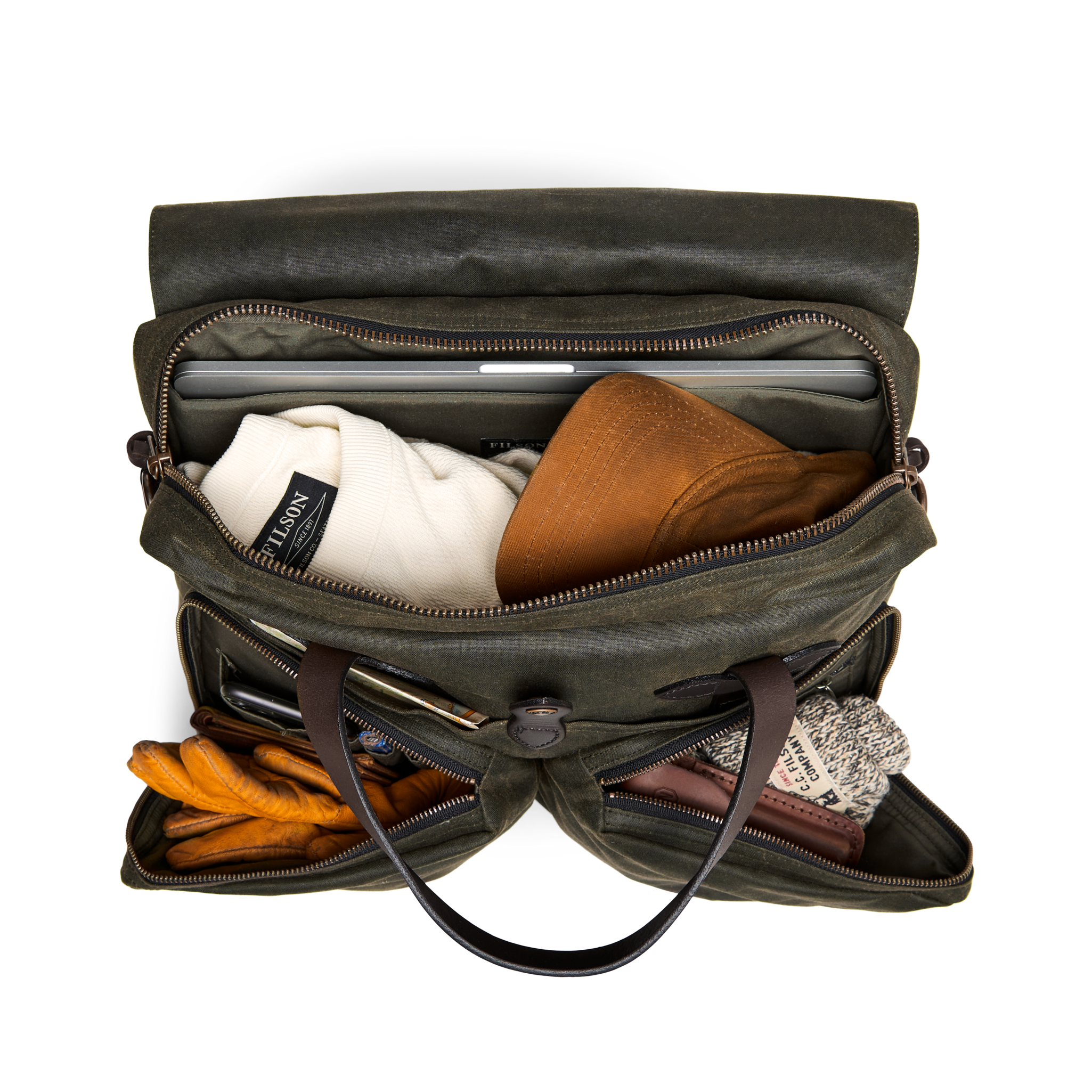 24 Hour Tin Cloth Briefcase - Otter Green - Image 11