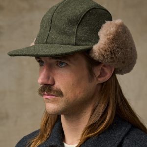 Double Mackinaw Wool Cap - Forest Green / Acorn