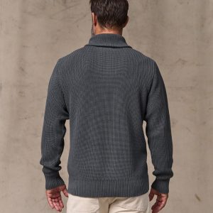 Alternative view of Vintage Cotton Shawl Neck Sweater - Charcoal