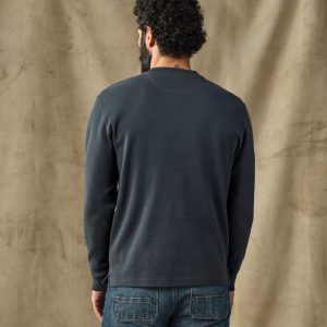 Alternative view of Waffle Knit Henley - Blue Mussel
