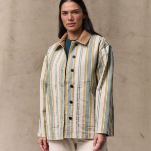 Women's Canvas Barn Coat - Natural / Yellow