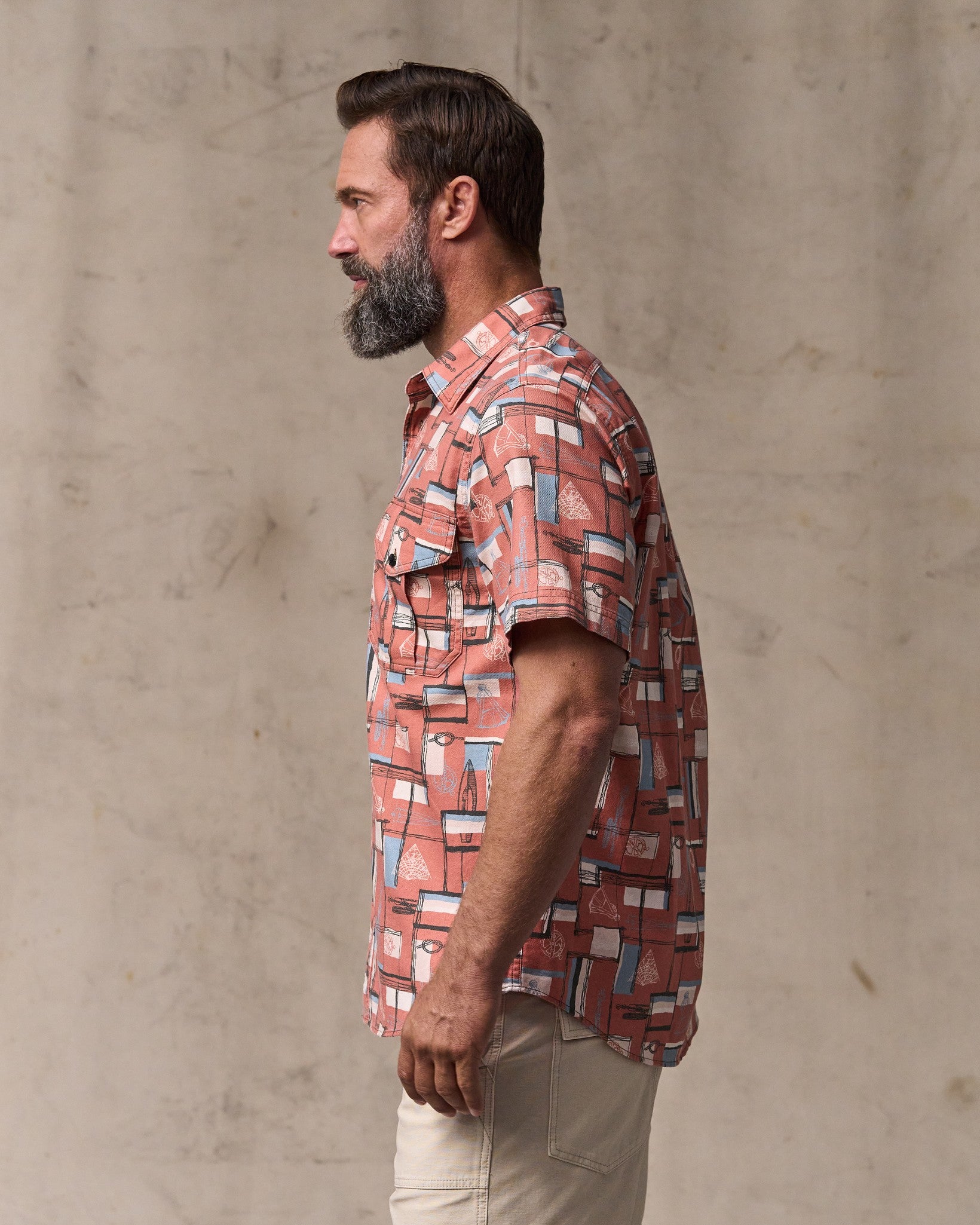 Short Sleeve Lightweight Alaskan Guide Shirt - Russet Print - Image 3