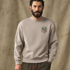 Bear Graphic Crewneck Sweatshirt - Vintage Khaki