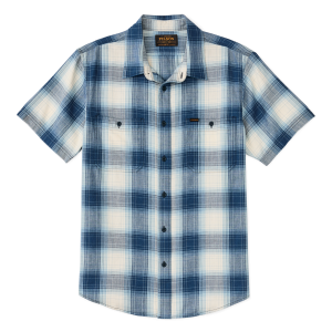 Short Sleeve Chambray Shirt  - Indigo Plaid