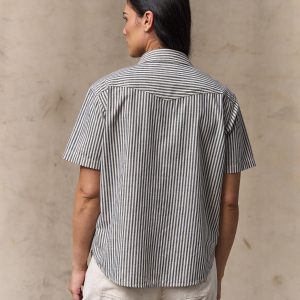 Alternative view of Women's Short Sleeve Chambray Western Shirt - Indigo / Natural