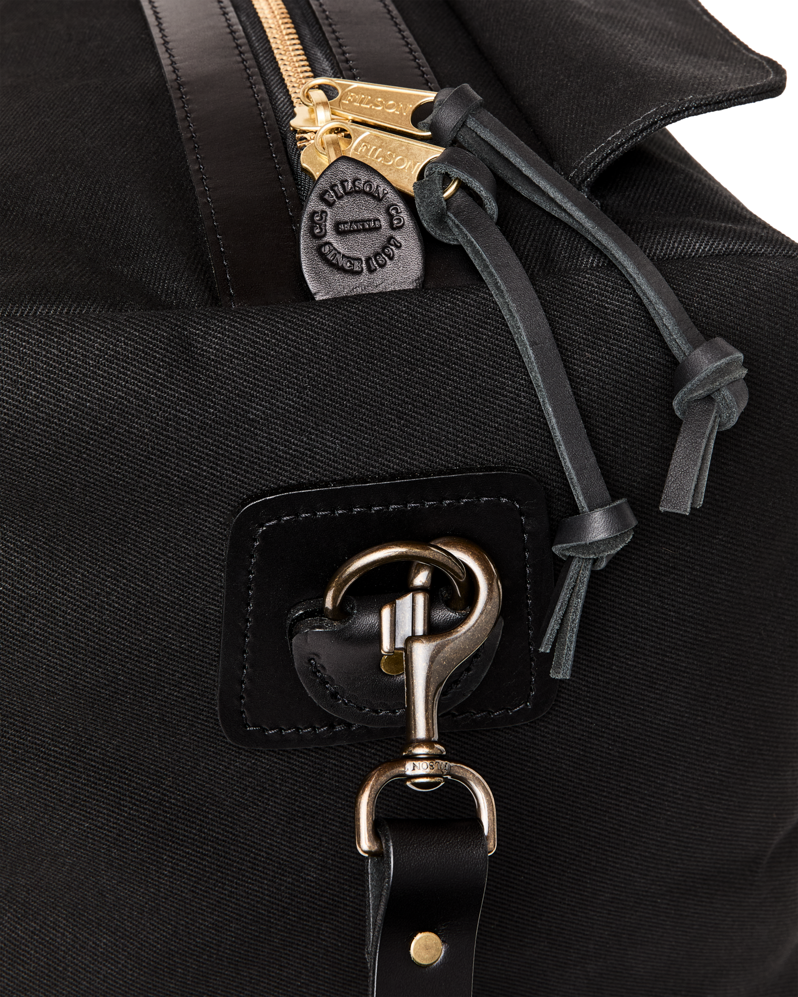 Medium Rugged Twill Duffle Bag - Black - Image 5