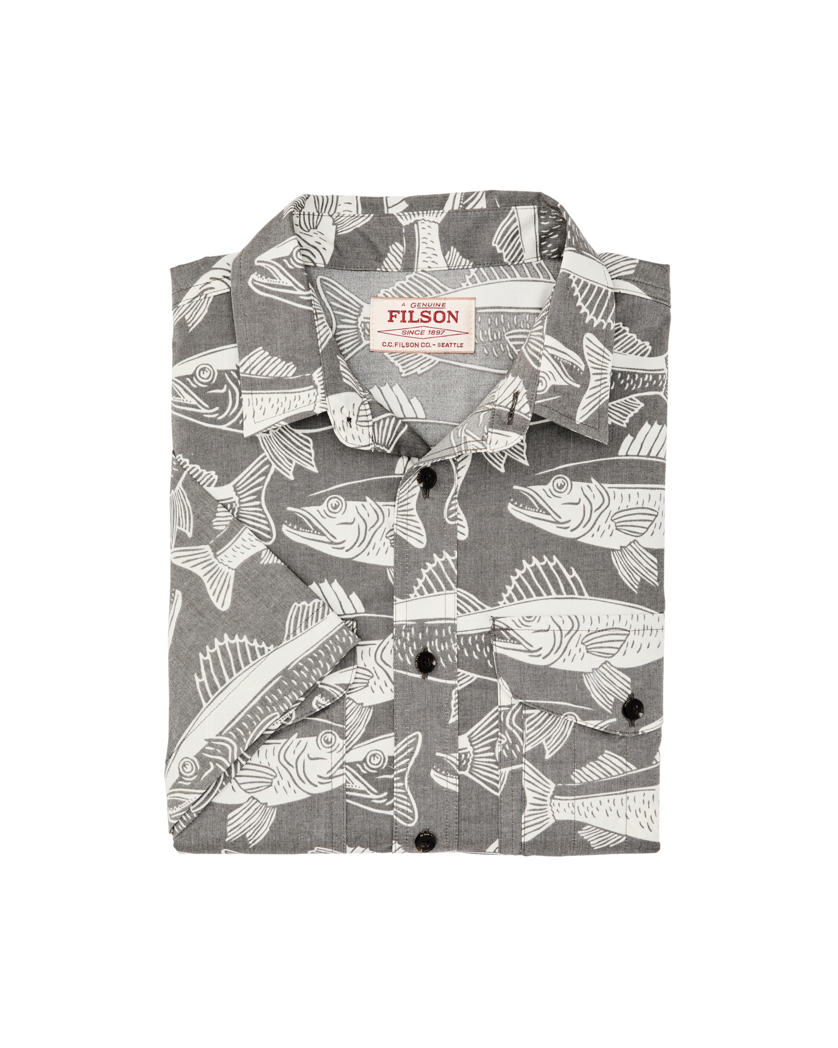 Twin Lakes Short Sleeve Sport Shirt - Beluga / Print - Image 7
