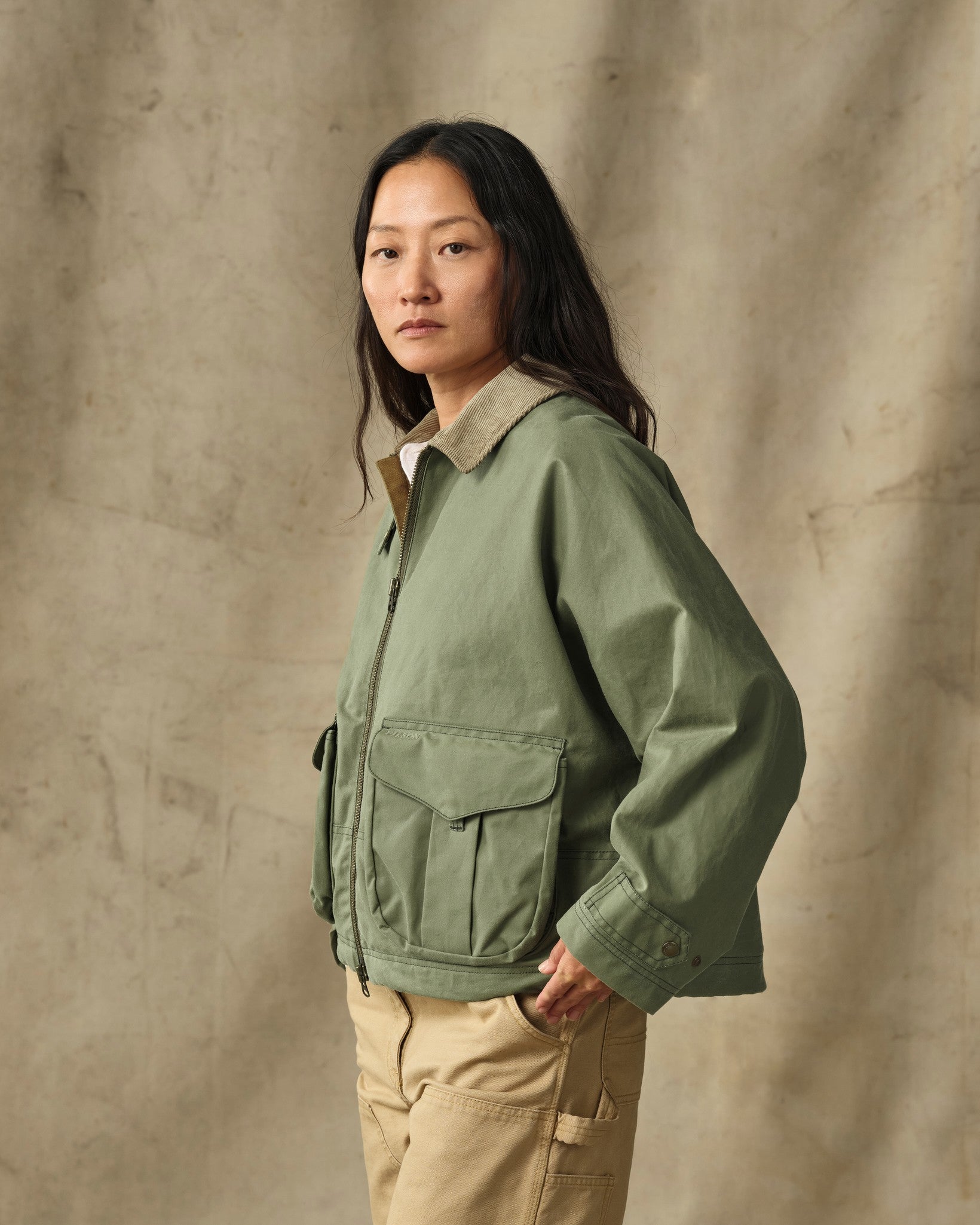 Women's Shelter Cloth Short Work Jacket - Sage Olive - Image 6