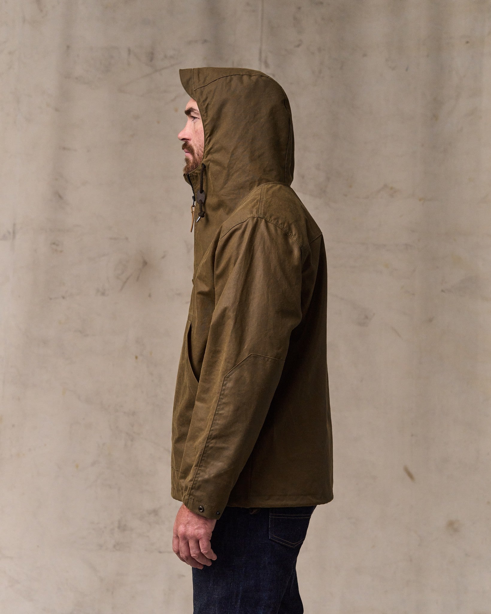 Shelter Cloth Waxed Anorak - Dark Tan - Image 4