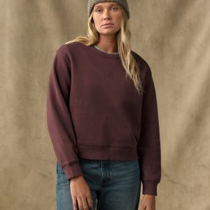 Women's French Terry Crewneck - Eagle Brown
