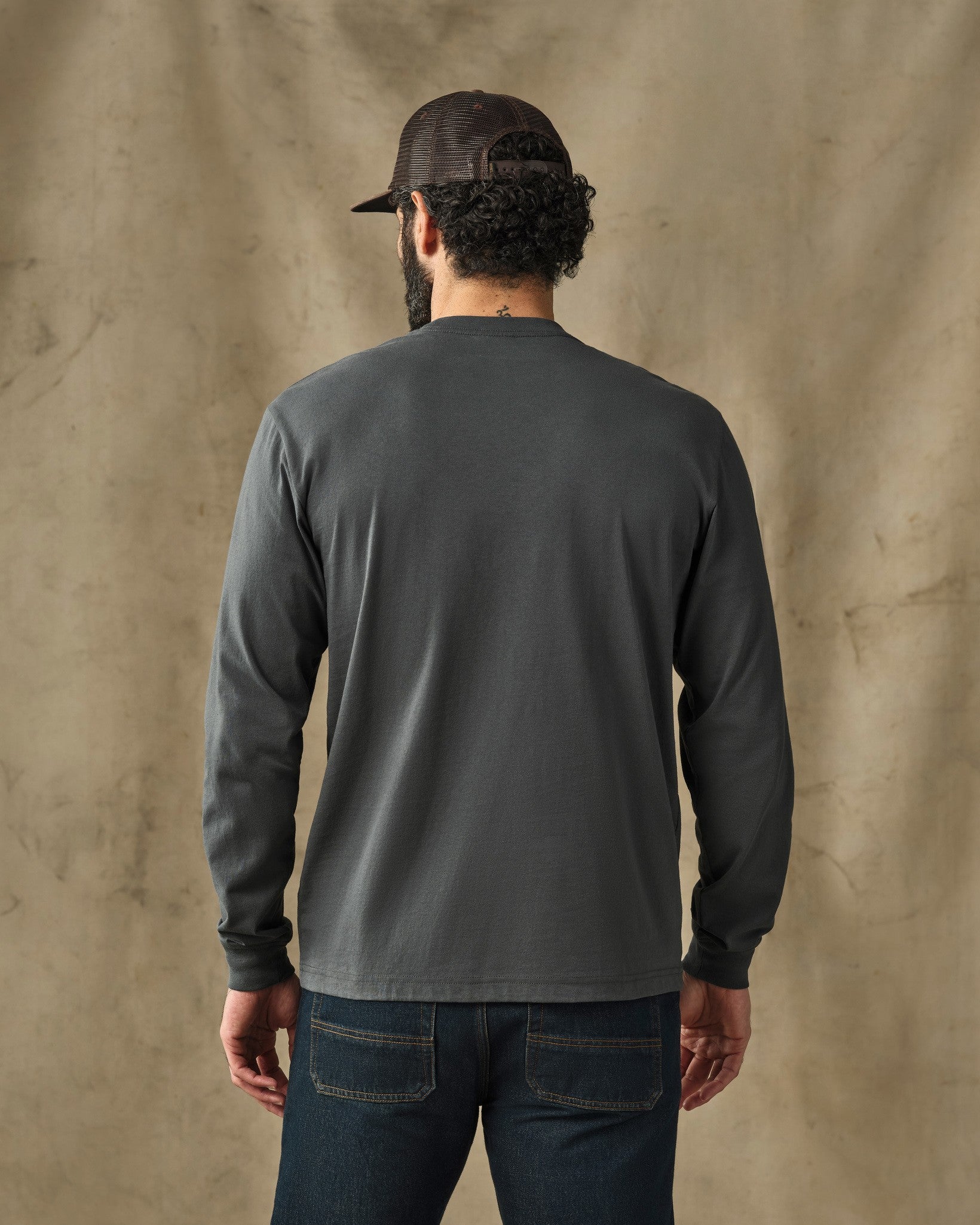Long Sleeve Outfitter Pocket T-Shirt - Dark Slate - Image 2