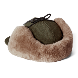 Alternative view of Double Mackinaw Wool Cap - Forest Green/acorn