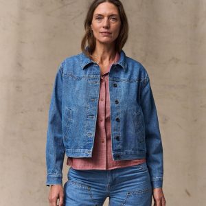 Women's Western Denim Jacket - Light Indigo