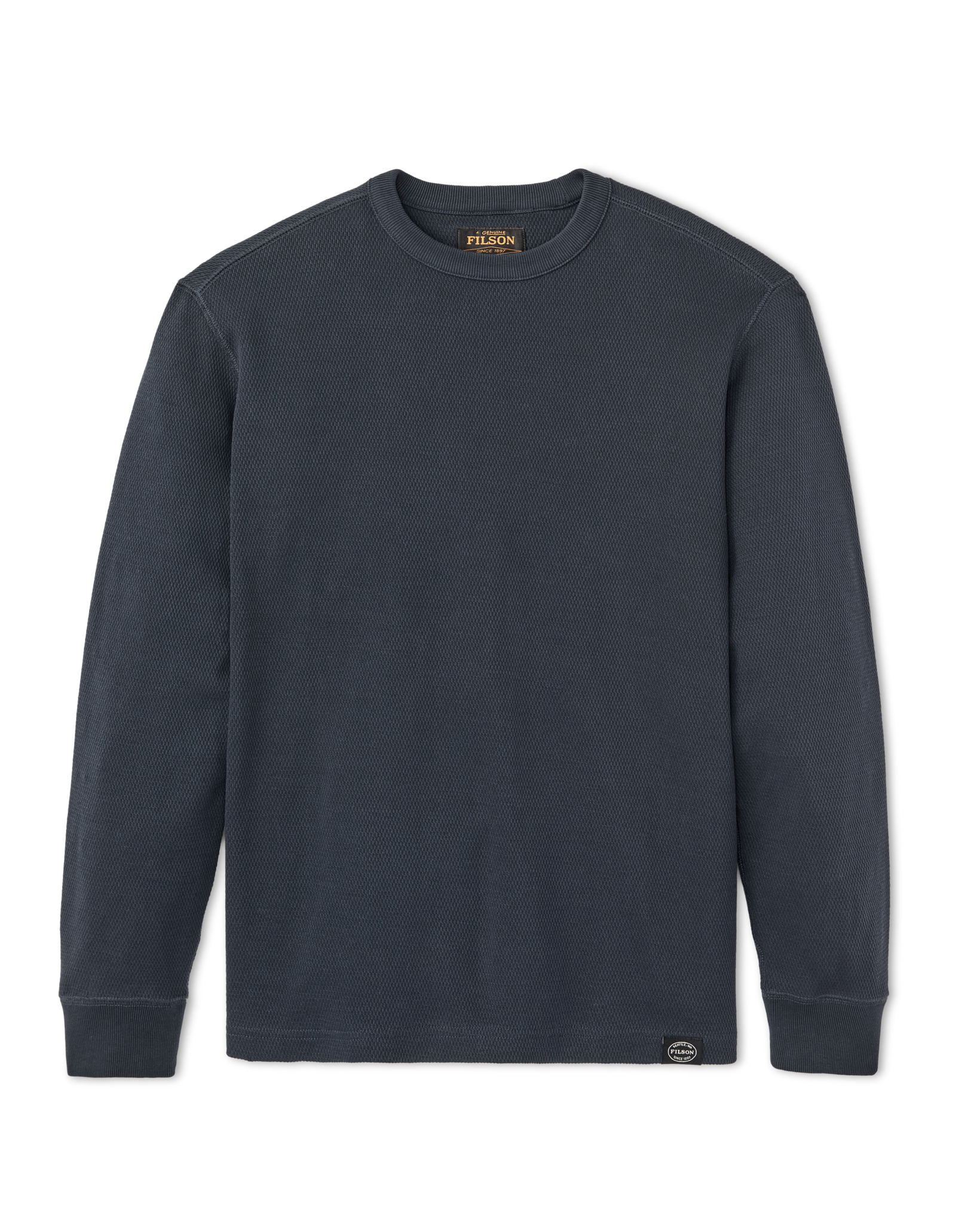 Waffle Knit Thermal Crewneck - Blue Mussel - Image 4