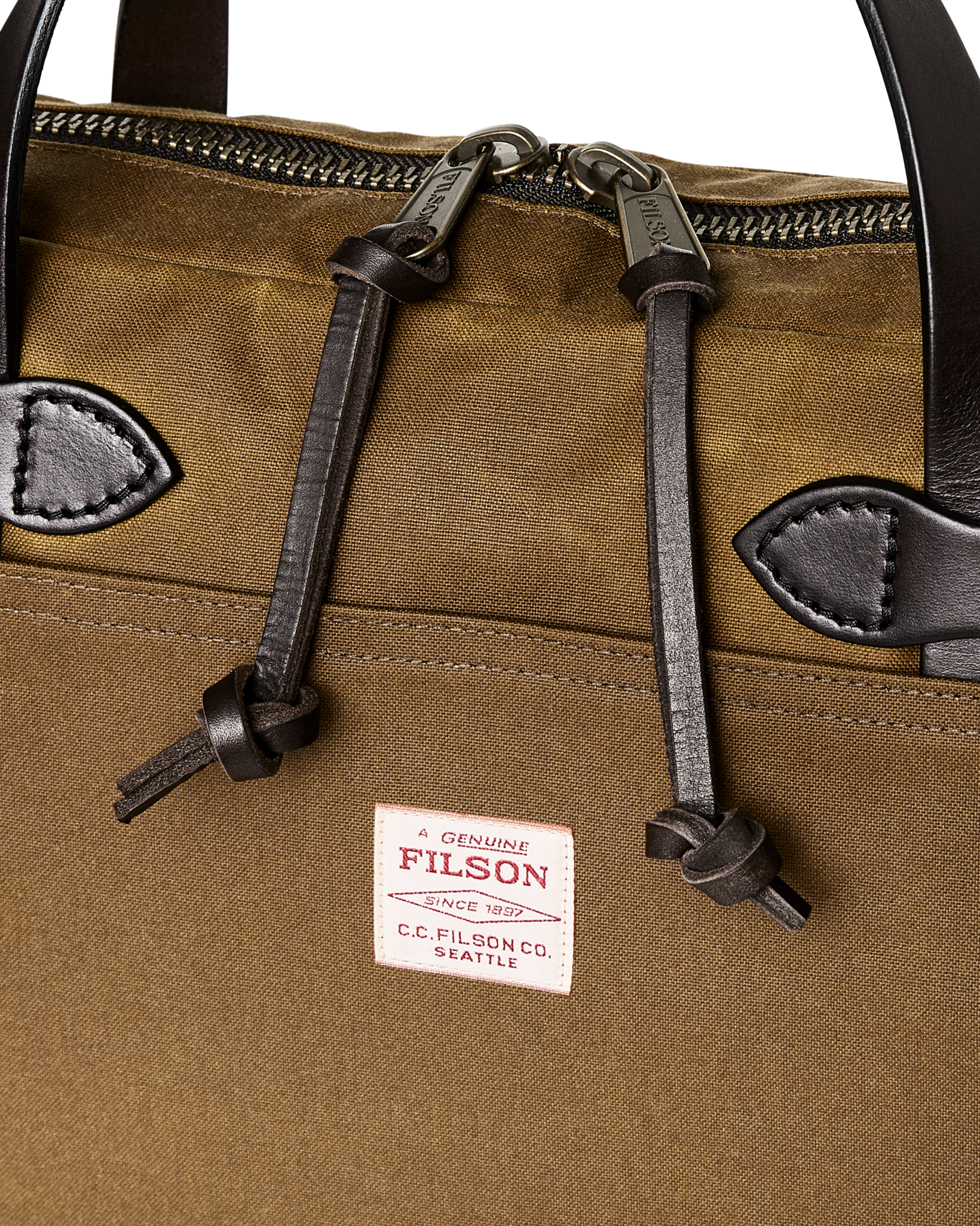Tin Cloth Compact Briefcase - Dark Tan - Image 5