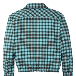 Alternative view of Women's Gathered Hem Shirt - Blue / Navy Plaid