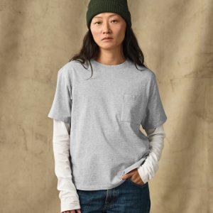 Women's Short Sleeve Pocket Tee - Heather Gray