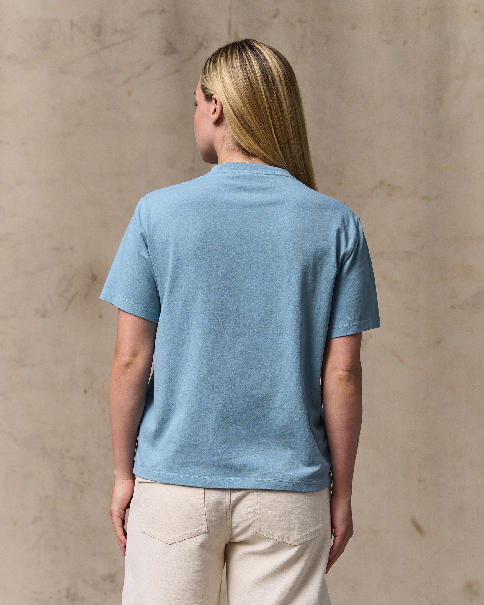 Women's Short Sleeve Pocket Tee - Light Blue - Image 3