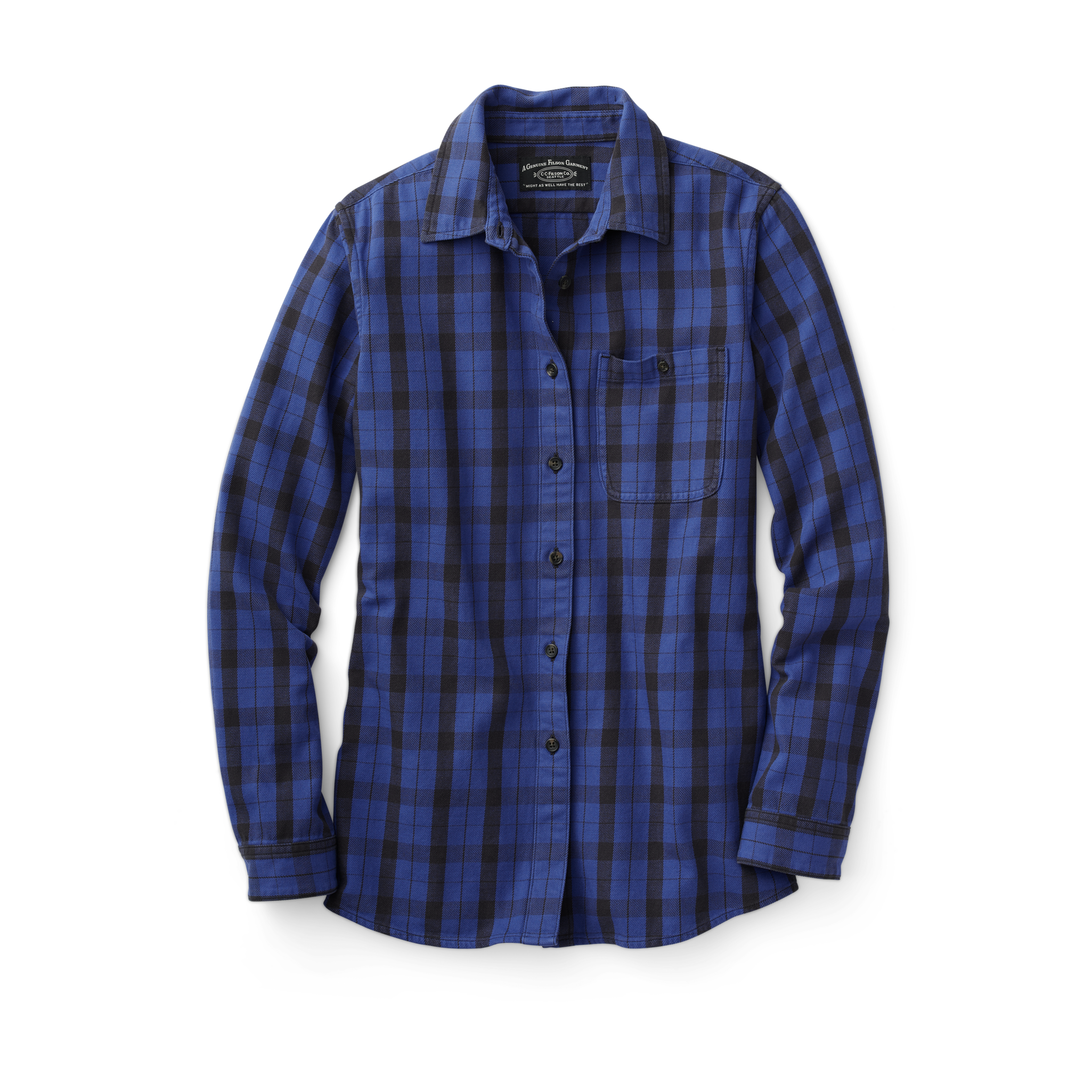 Women's Vintage Wash Alaskan Guide Shirt - Cobalt/black