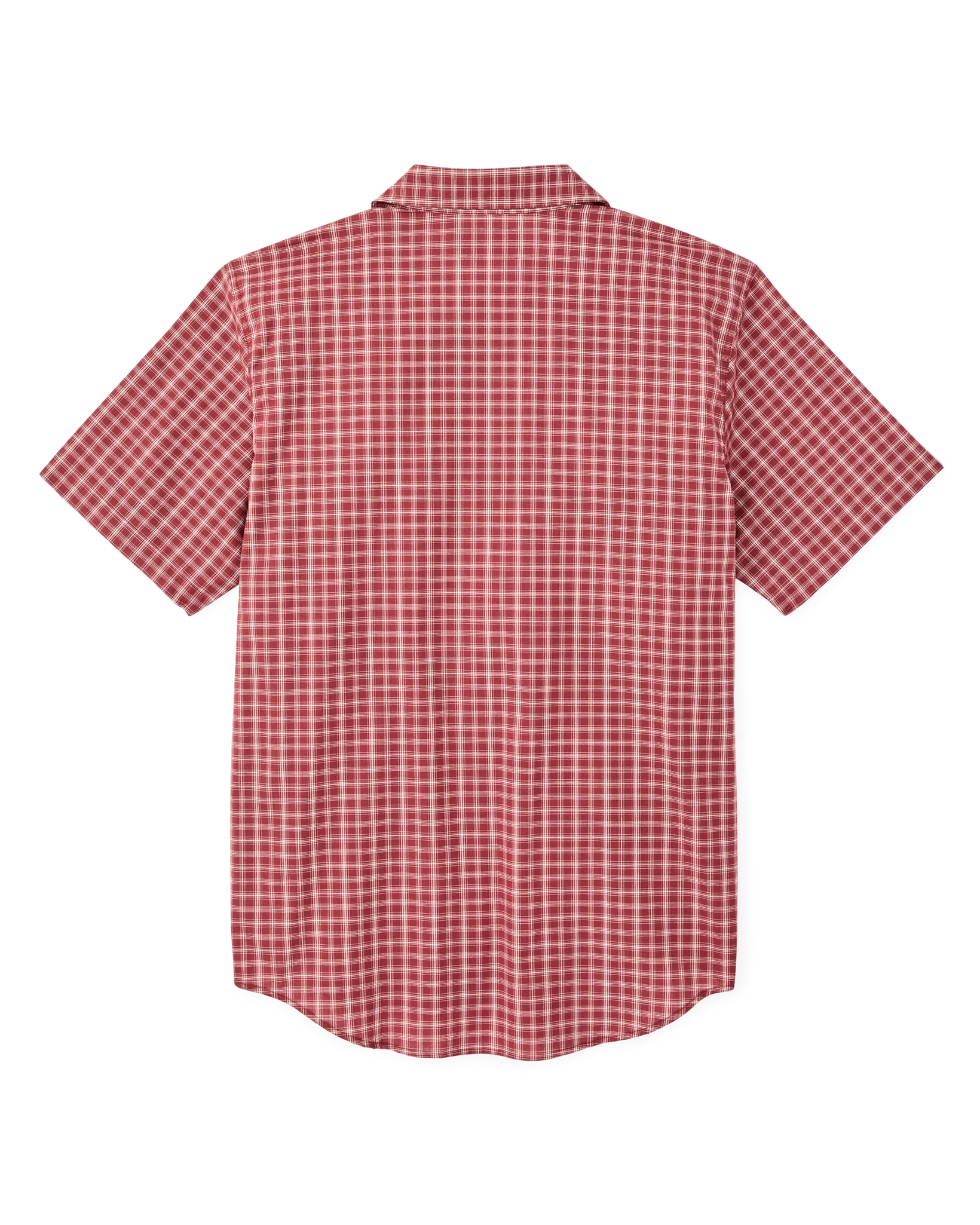 Twin Lakes Short Sleeve Sport Shirt - Brick / Cream Plaid - Image 2