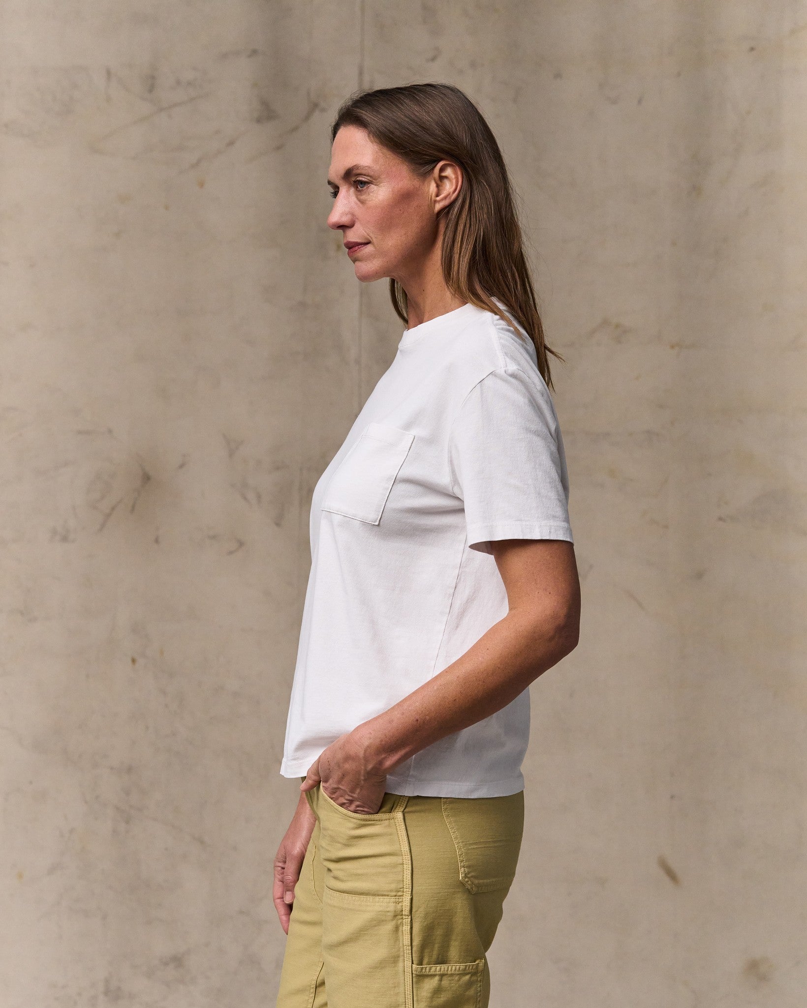 Women's Short Sleeve Pocket Tee - Bright White - Image 3