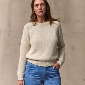 Women's Cotton Crewneck Sweater - Natural
