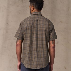 Alternative view of Short Sleeve Madras Popover Shirt - Brown / Olive Plaid