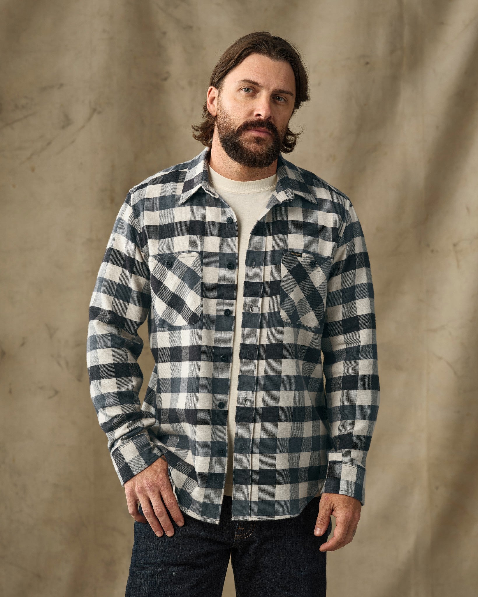 Rangeland Flannel Shirt - Charcoal / Steel Plaid - Image 6