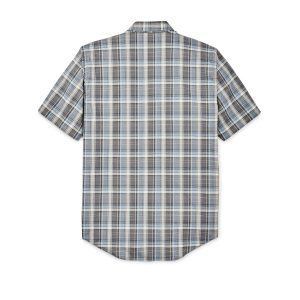 Alternative view of Twin Lakes Short Sleeve Sport Shirt - Gray / Blue / Cream Plaid